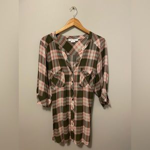 Plaid Tunic Top, plus size